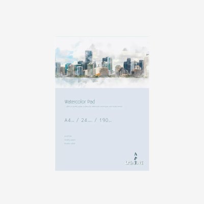 Watercolor blok CreativeArt A4, 190g, 24 lista