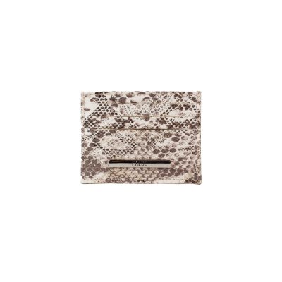 Falco ženska futrola za kartice - Bež/Zlatno - zmija