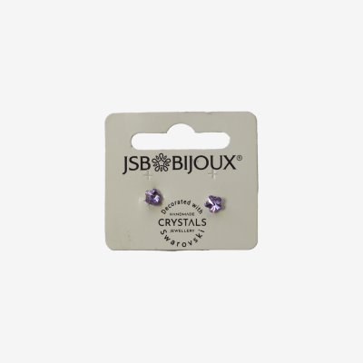 Minđuše sa Swarovski kristalima - Lila cvet kristal