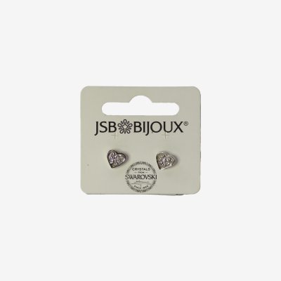 Minđuše sa Swarovski kristalima - Srce mini kristali