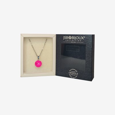 Ogrlica sa Swarovski kristalom - Roze krug kristal