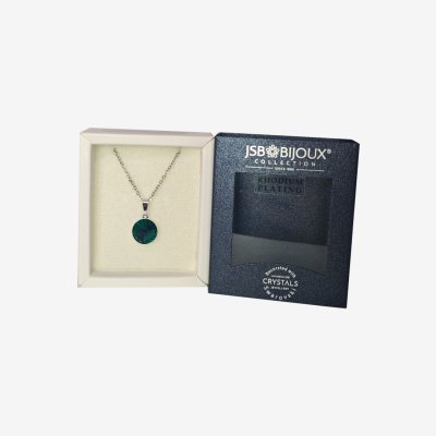 Ogrlica sa Swarovski kristalom - Tamnozeleni kristal