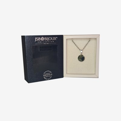 Ogrlica sa Swarovski kristalom - Zeleni krug kristal