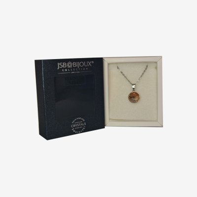 Ogrlica sa Swarovski kristalom - Narandžasti krug kristal